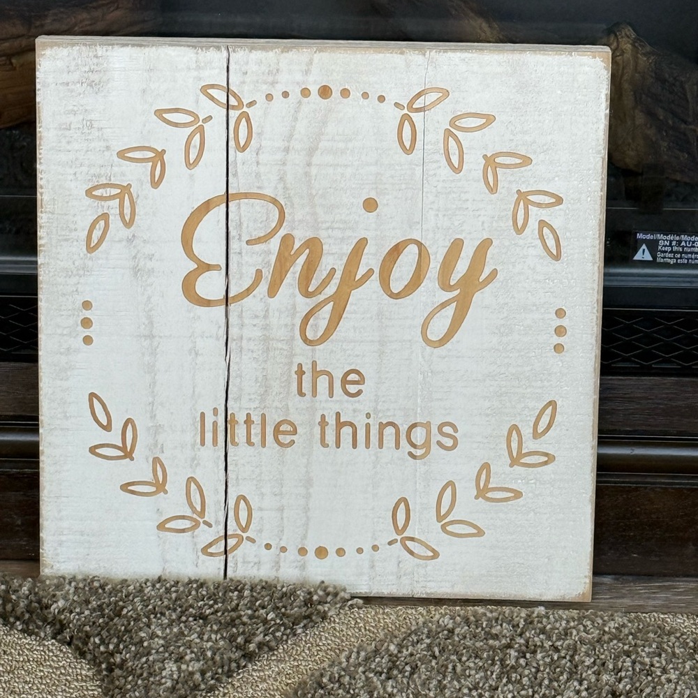 Vintage Pier 1 Enjoy The Little Things Wall Decor Sign 14x14”
